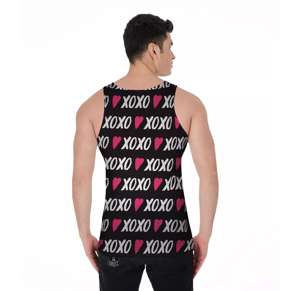 XOXO Valentine's Day Print Pattern Men's Tank Top-grizzshop