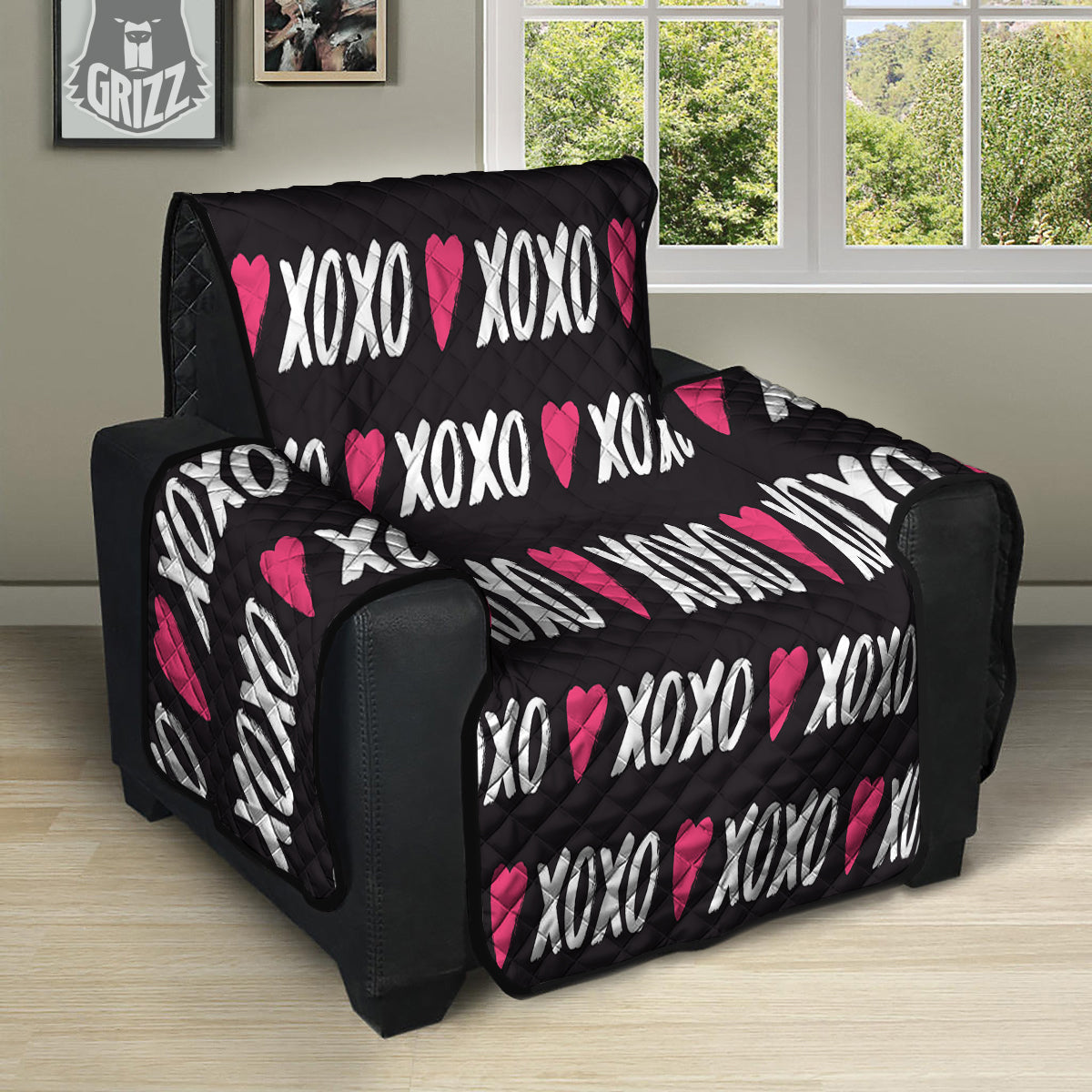 XOXO Valentine's Day Print Pattern Recliner Protector-grizzshop