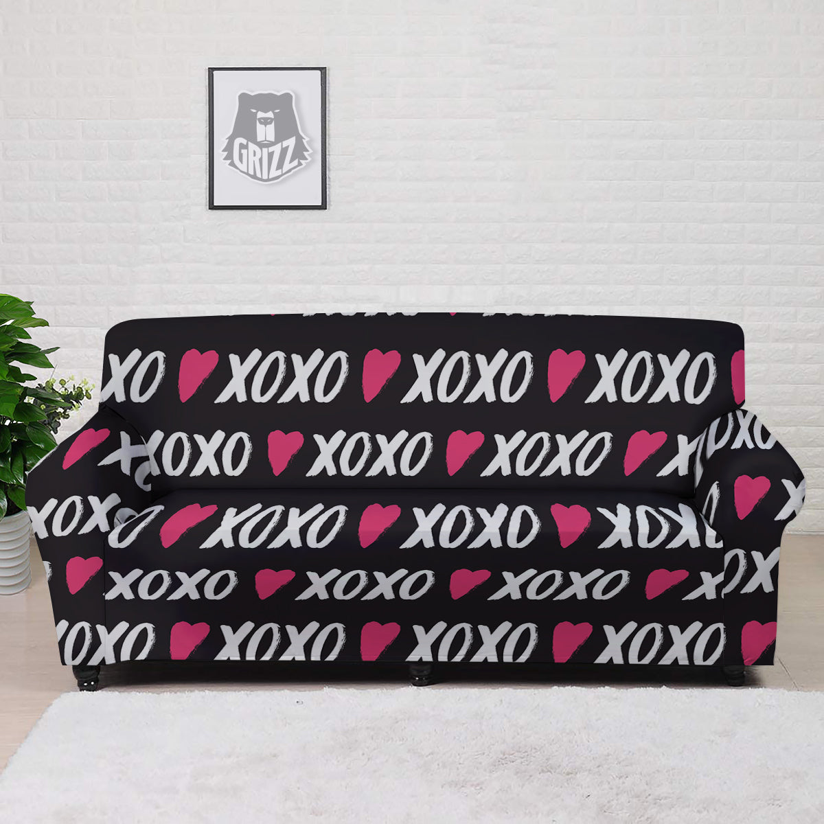 XOXO Valentine's Day Print Pattern Sofa Cover-grizzshop