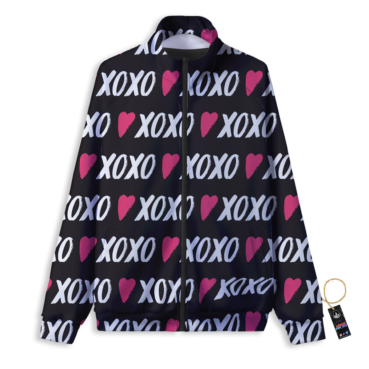 XOXO Valentine's Day Print Pattern Track Jacket-grizzshop