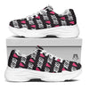 XOXO Valentine's Day Print Pattern White Chunky Shoes-grizzshop