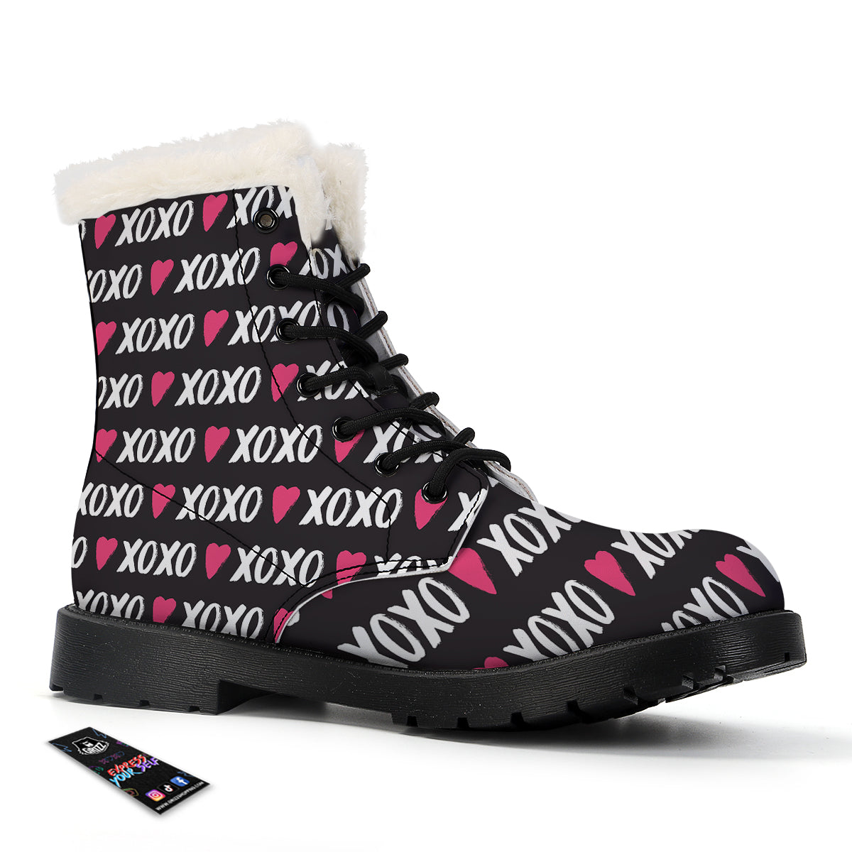 XOXO Valentine's Day Print Pattern Winter Boots-grizzshop