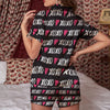 XOXO Valentine's Day Print Pattern Women Silk Pajamas-grizzshop