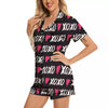 XOXO Valentine's Day Print Pattern Women Silk Pajamas-grizzshop