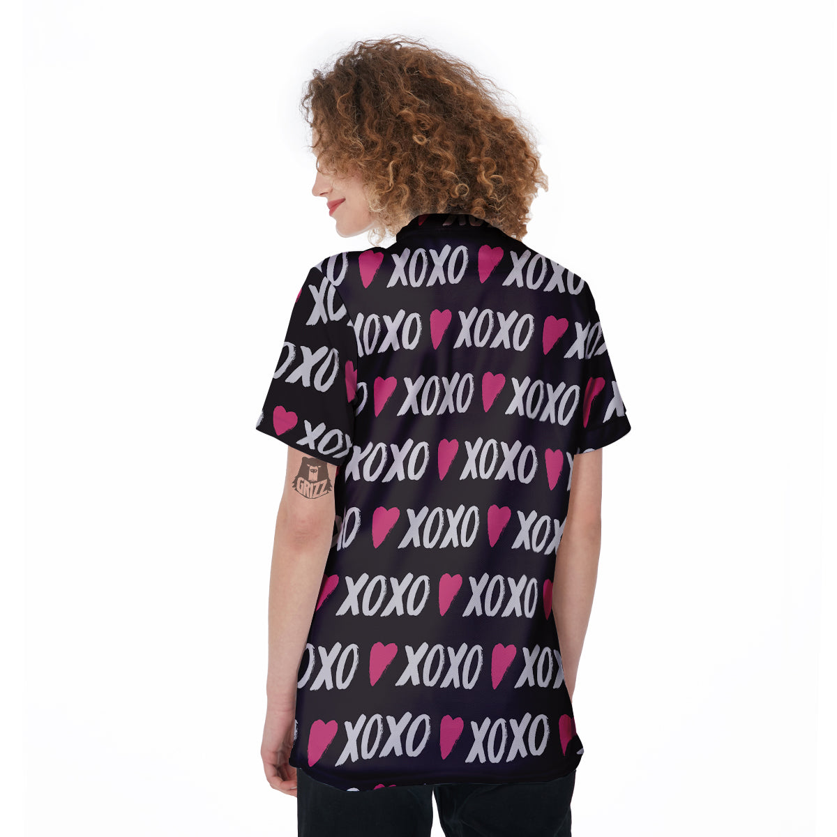 XOXO Valentine's Day Print Pattern Women's Golf Shirts-grizzshop