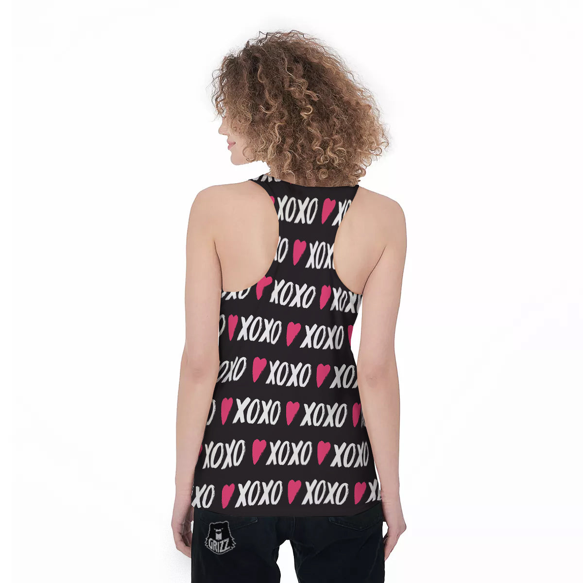 XOXO Valentine's Day Print Pattern Women's Racerback Tank Top-grizzshop