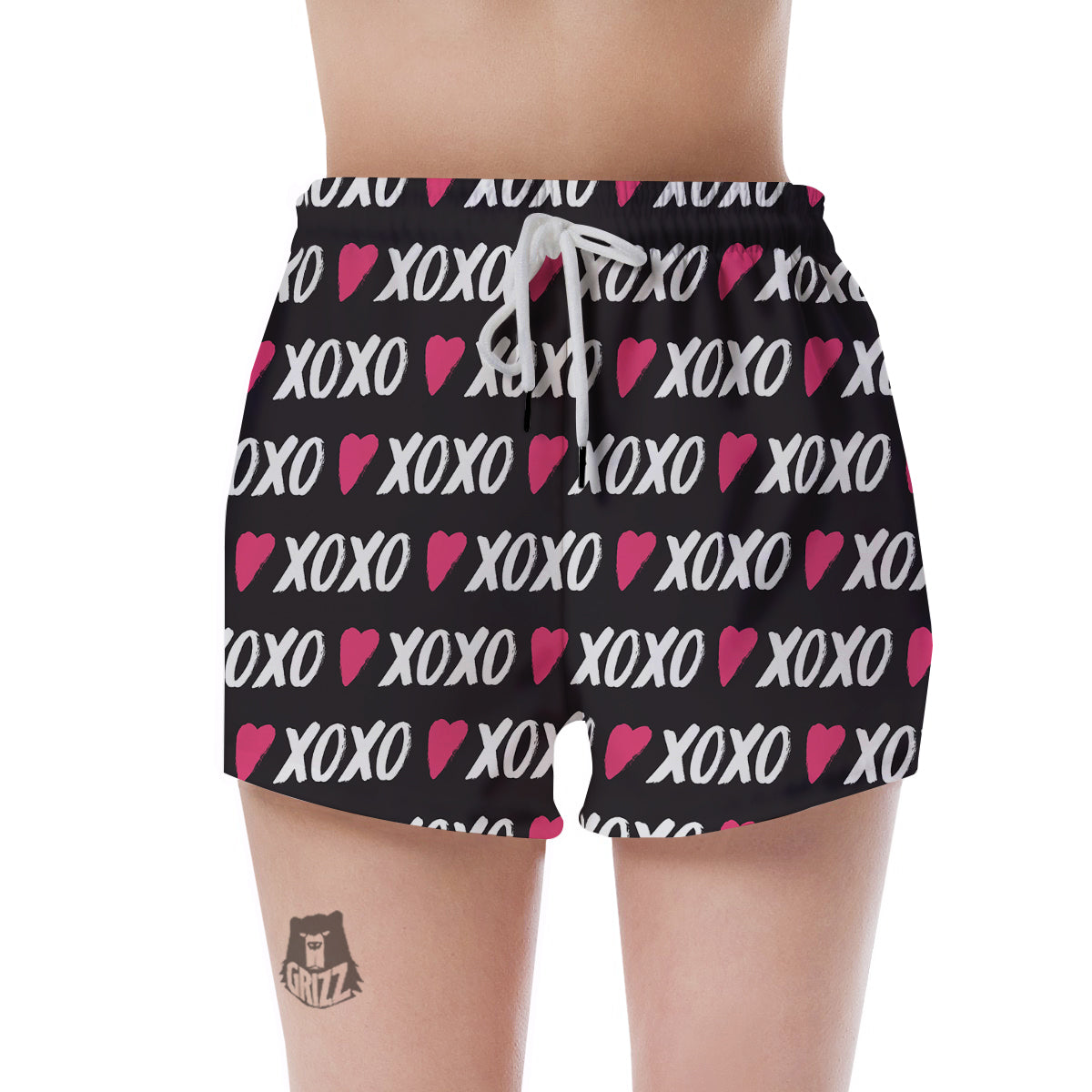 XOXO Valentine's Day Print Pattern Women's Shorts-grizzshop