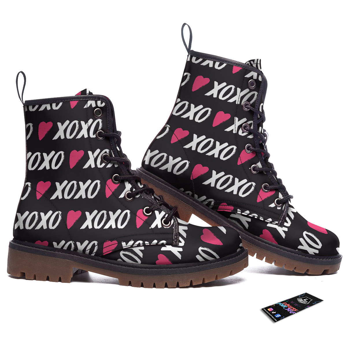 XOXO Valentine's Day Print Pattern Work Boots-grizzshop