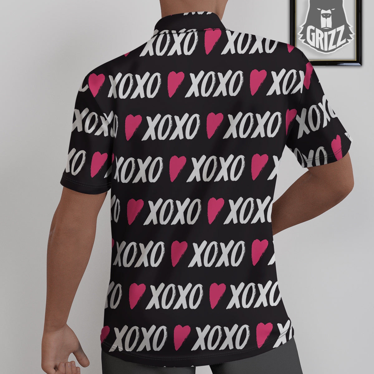 XOXO Valentine's Day Print Pattern Untucked Shirts-grizzshop