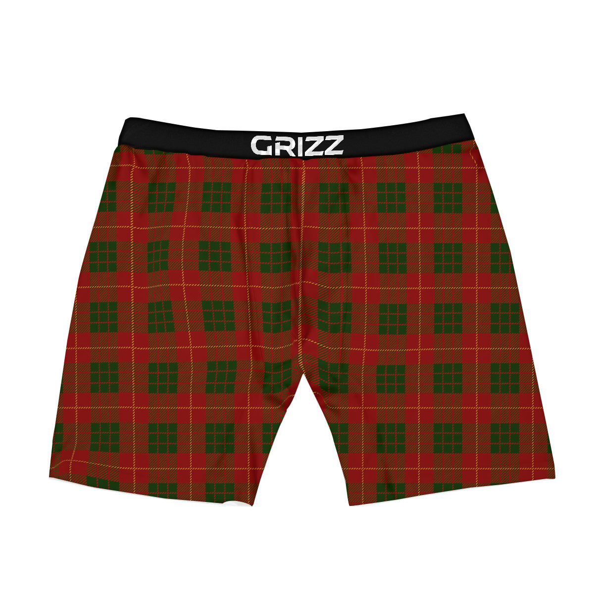 Xmas Plaid Print Pattern Boxer Briefs-grizzshop