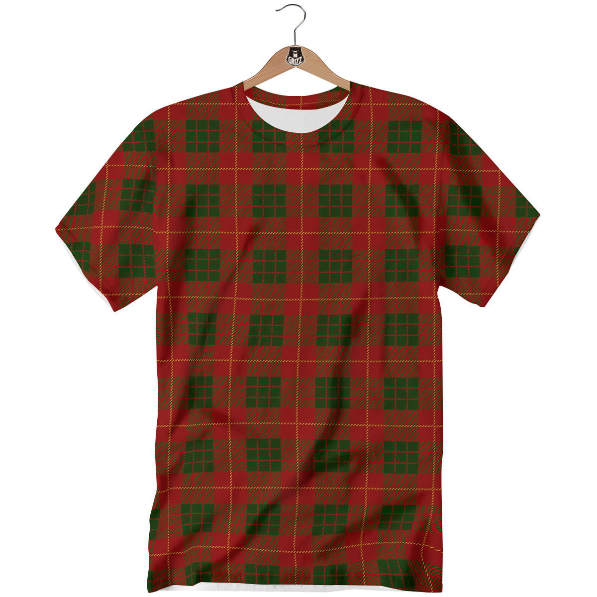 Xmas Plaid Print Pattern T-Shirt-grizzshop