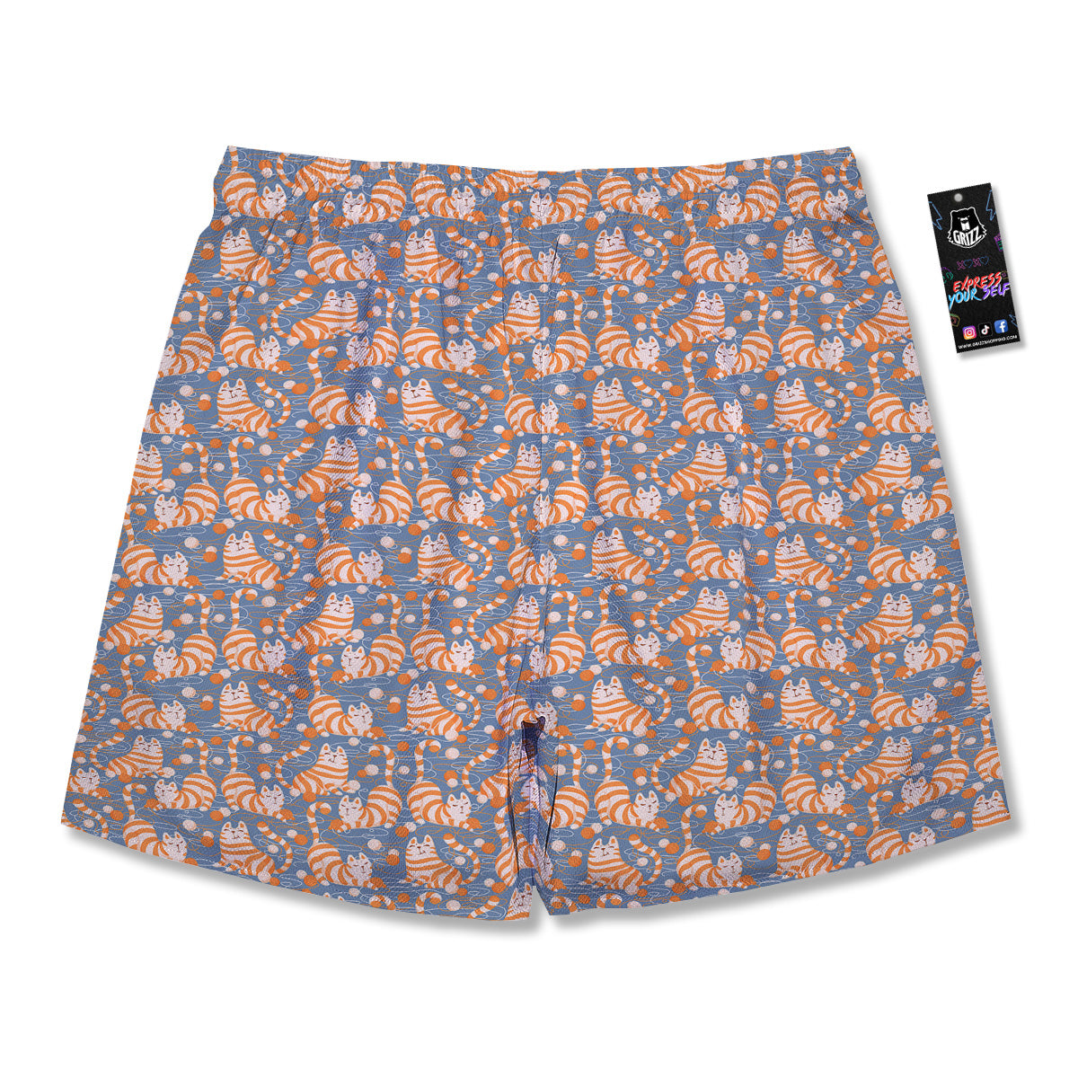 Yarn Ball And Cat Print Pattern Men's Running Shorts-grizzshop