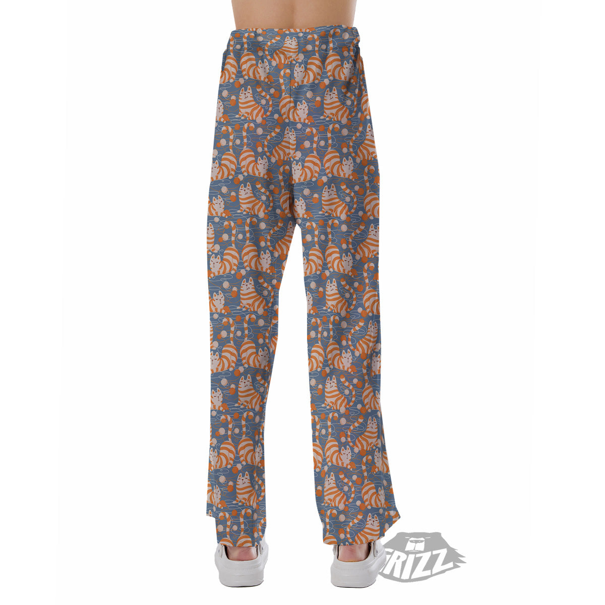 Yarn Ball And Cat Print Pattern Pajama Pants-grizzshop