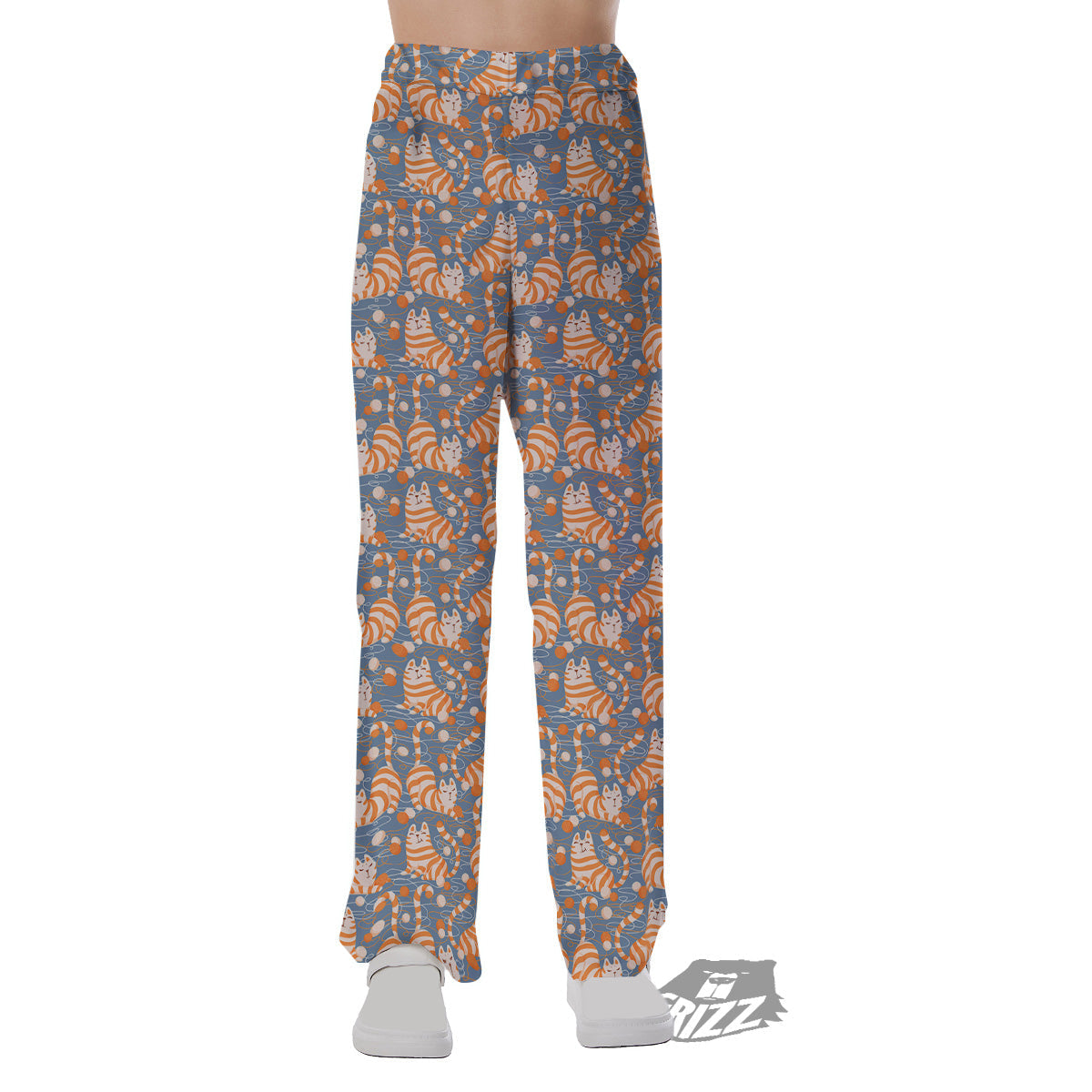 Yarn Ball And Cat Print Pattern Pajama Pants-grizzshop