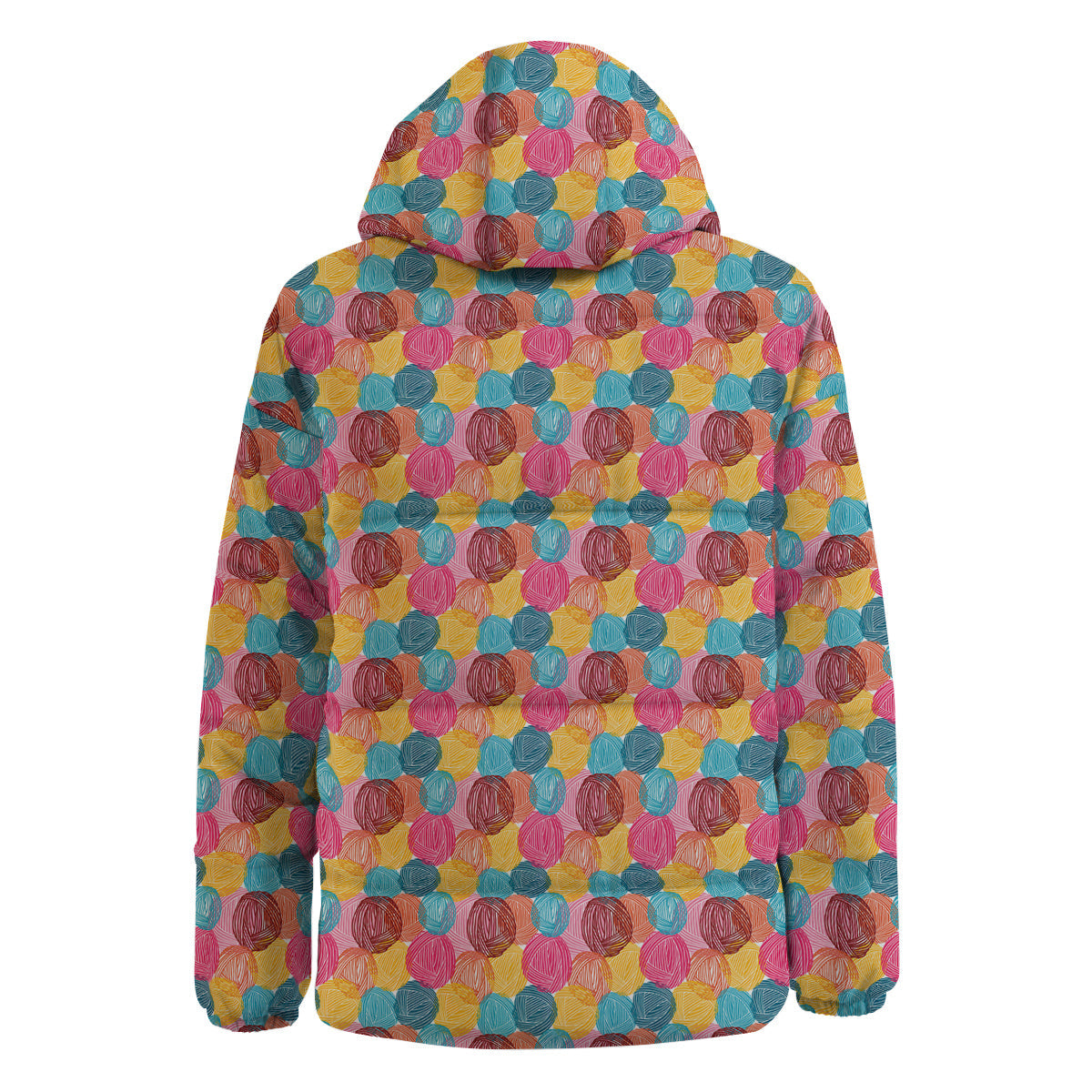 Yarn Balls Colorful Print Down Jacket-grizzshop