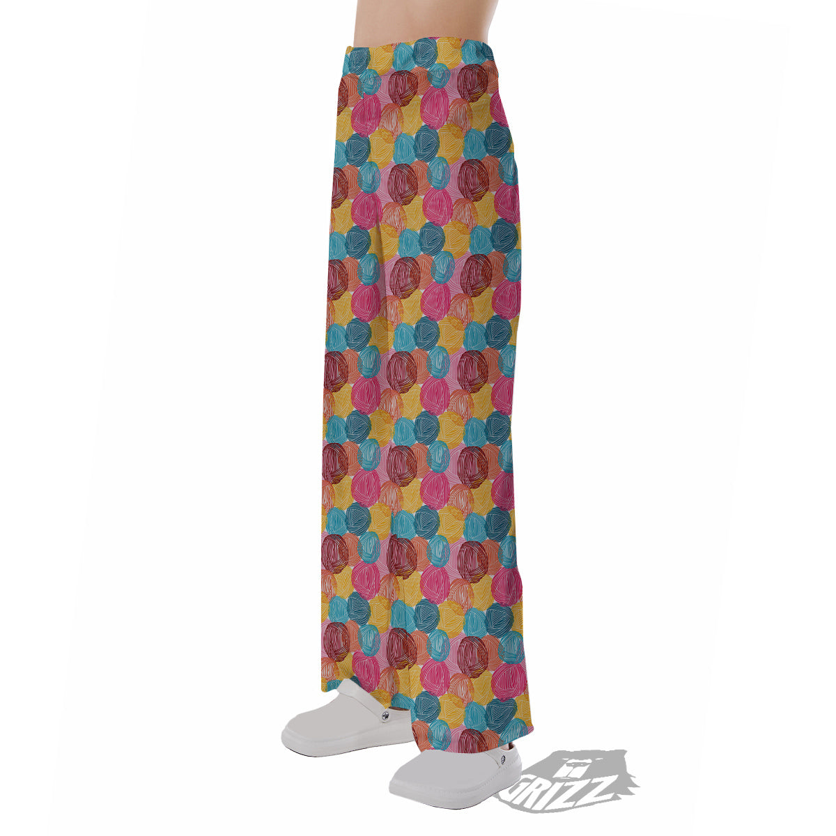 Yarn Balls Colorful Print Pajama Pants-grizzshop