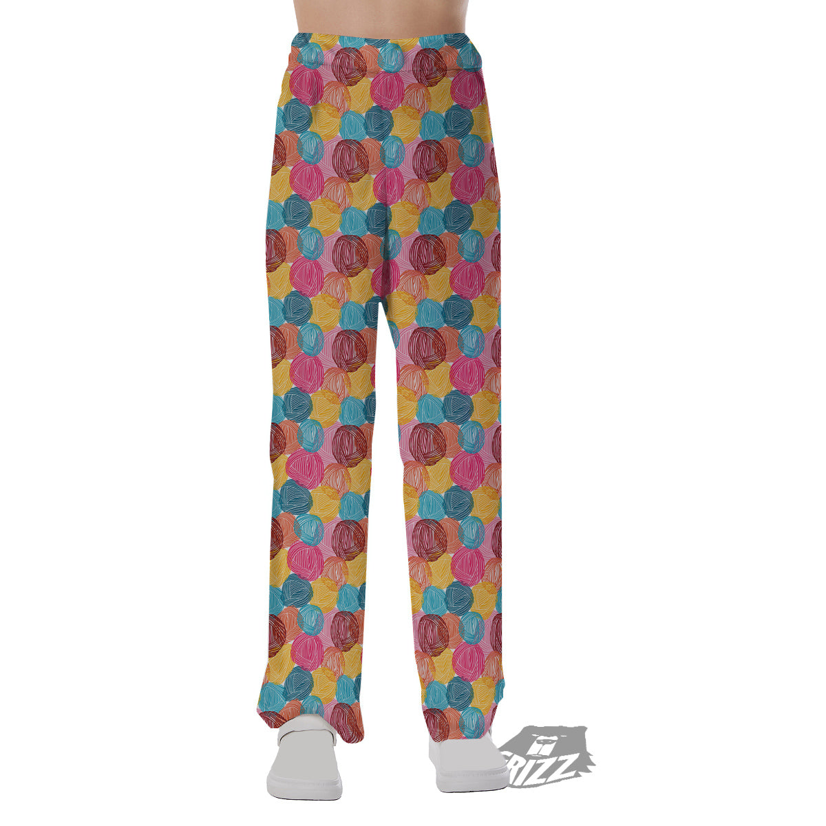 Yarn Balls Colorful Print Pajama Pants-grizzshop