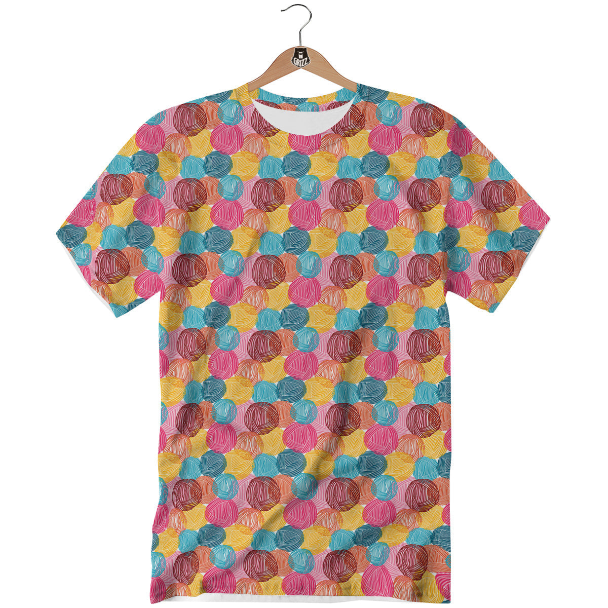 Yarn Balls Colorful Print T-Shirt-grizzshop