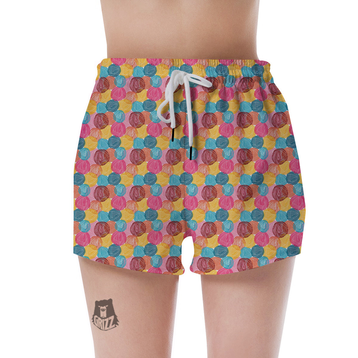 Yarn Balls Colorful Print Women's Shorts-grizzshop