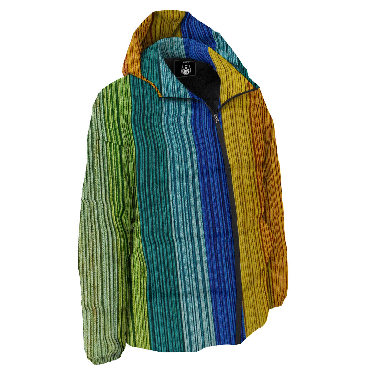 Yarn Colorful Print Down Jacket-grizzshop