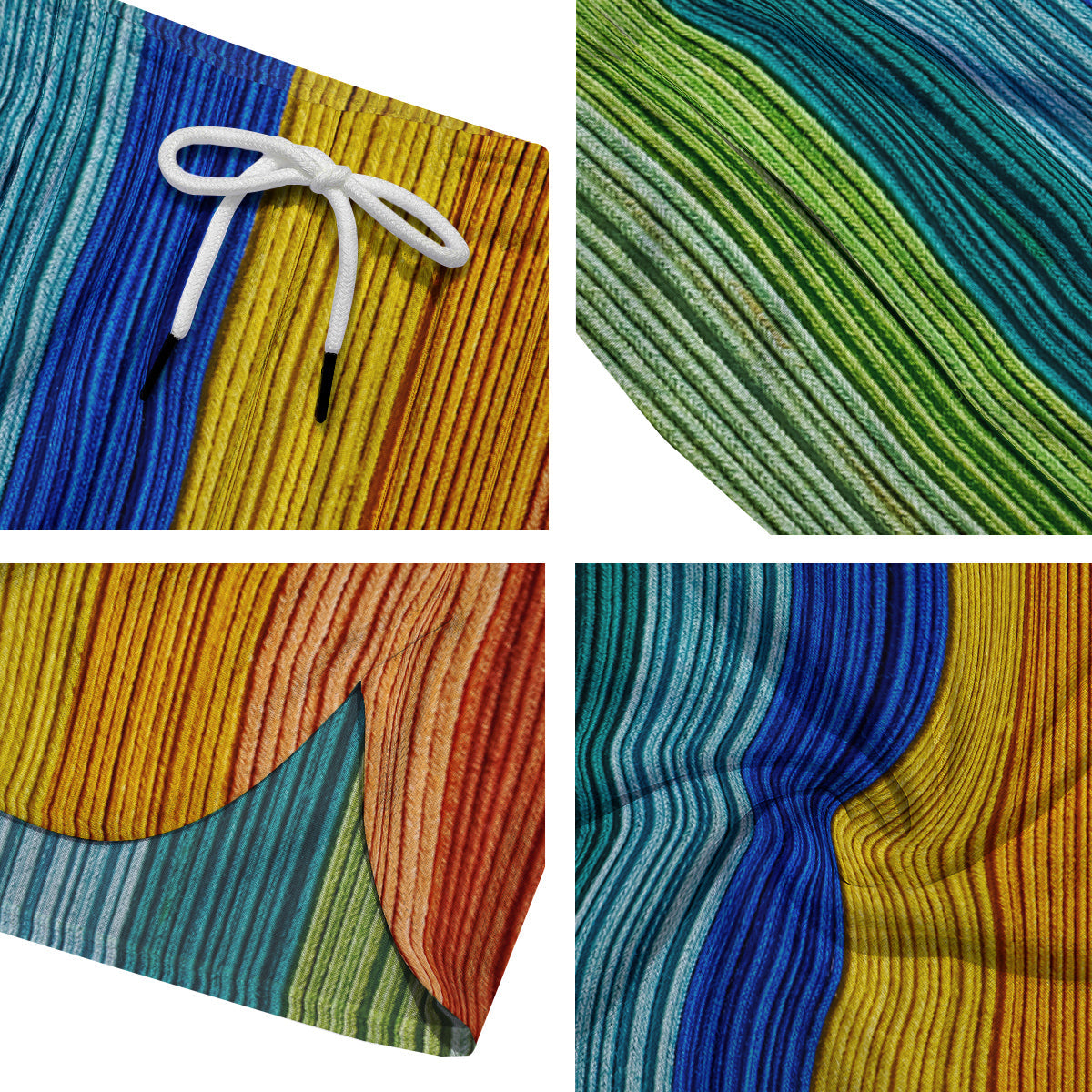 Yarn Colorful Print Men's Running Shorts-grizzshop