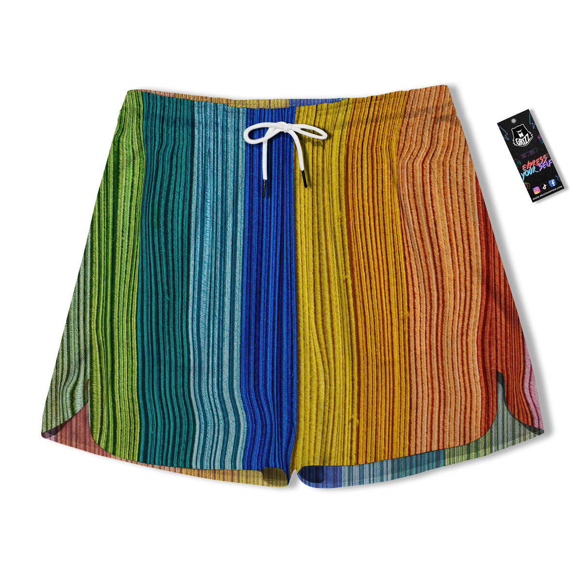 Yarn Colorful Print Men's Running Shorts-grizzshop