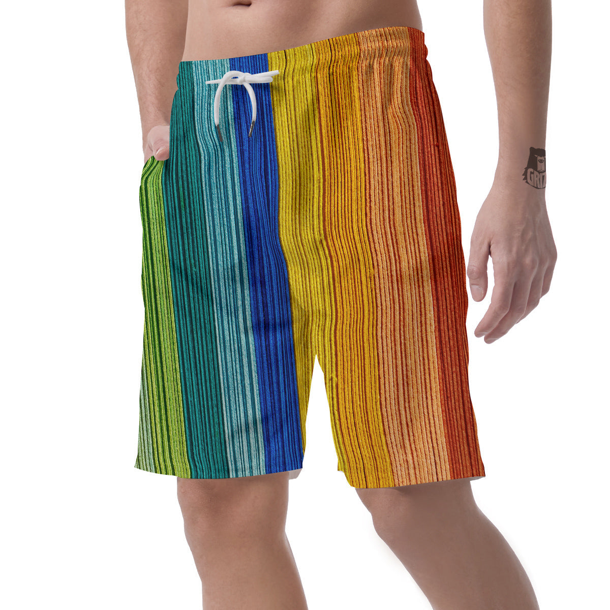 Yarn Colorful Print Men's Shorts-grizzshop