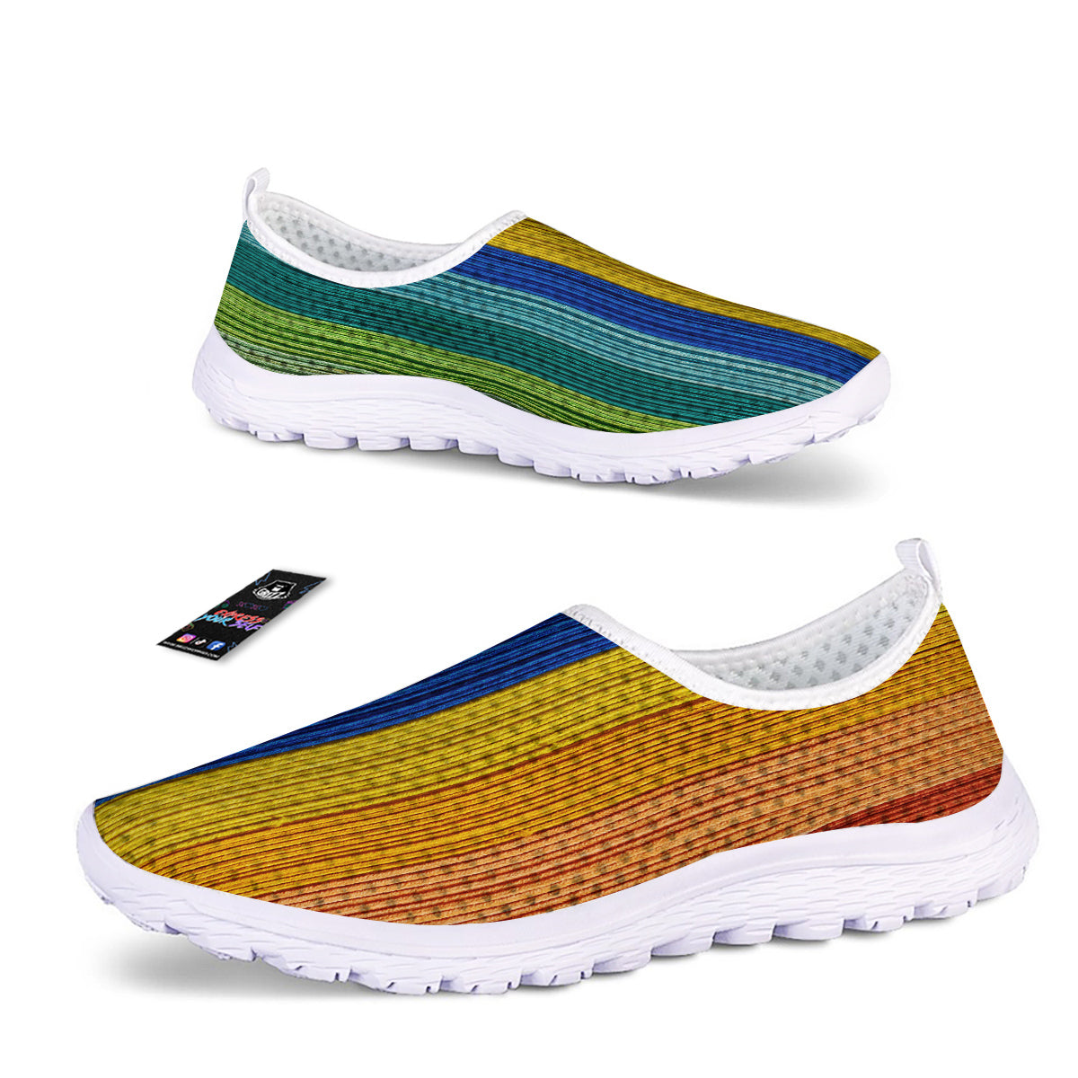 Yarn Colorful Print Nurse Shoes-grizzshop