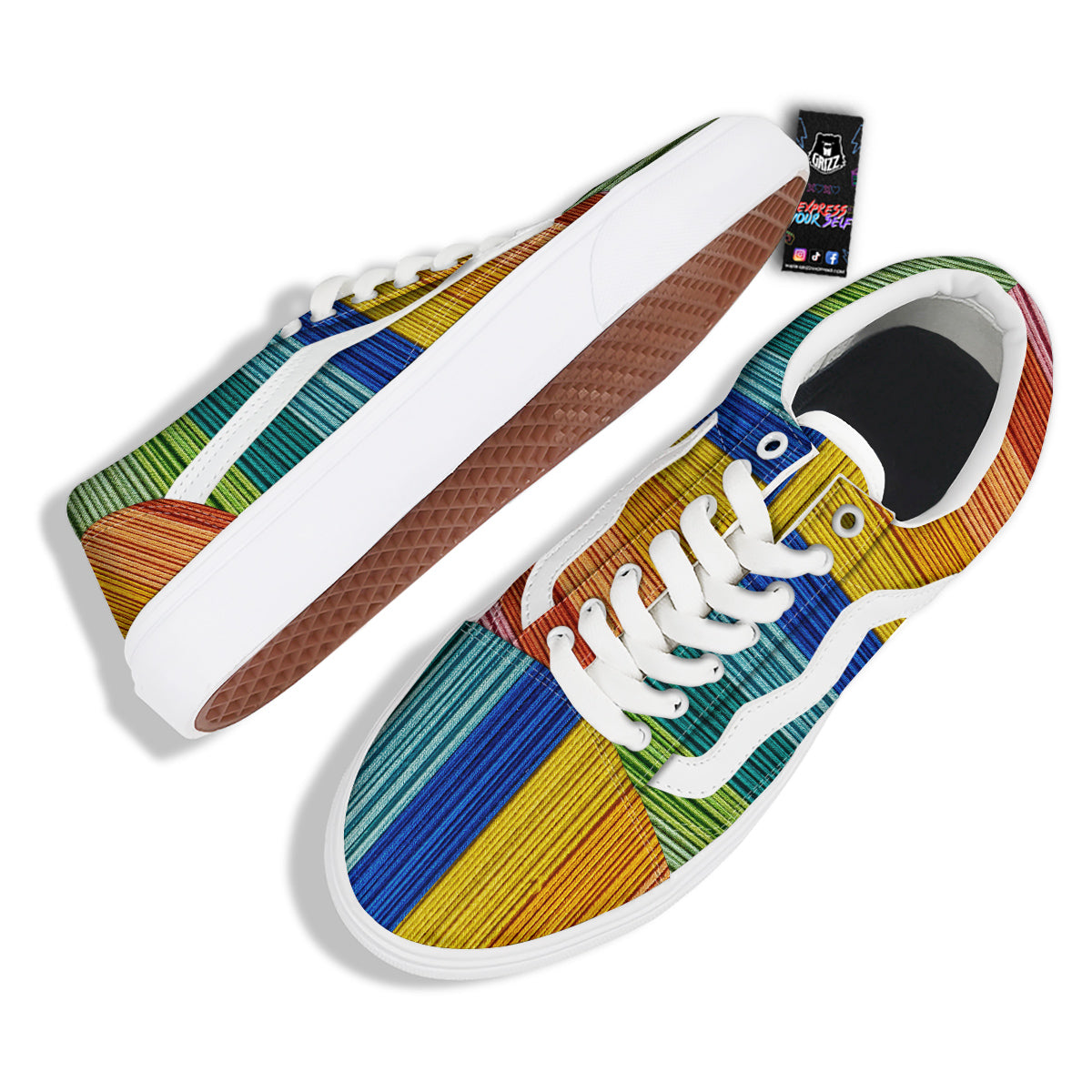 Yarn Colorful Print Skate Shoes-grizzshop