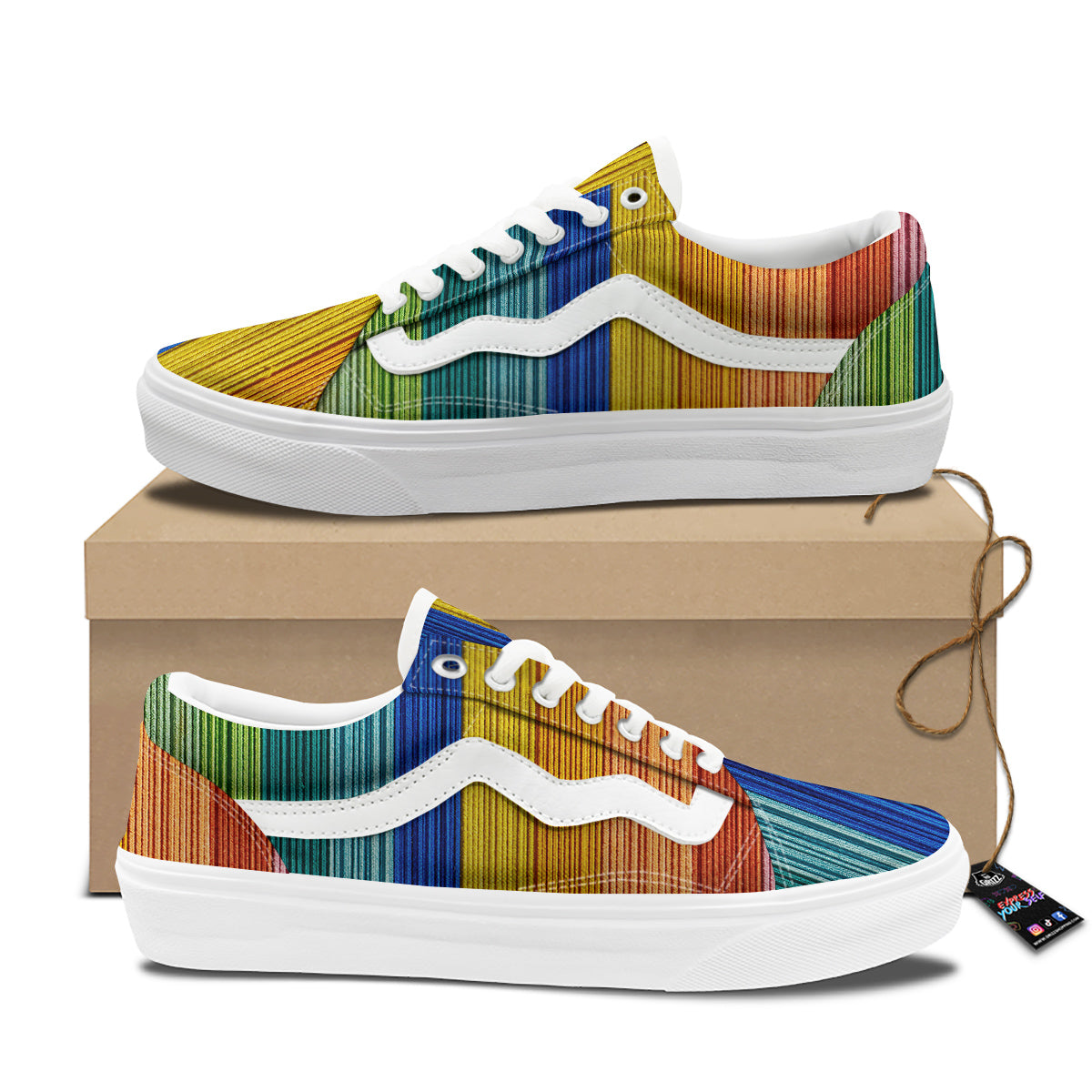 Yarn Colorful Print Skate Shoes-grizzshop