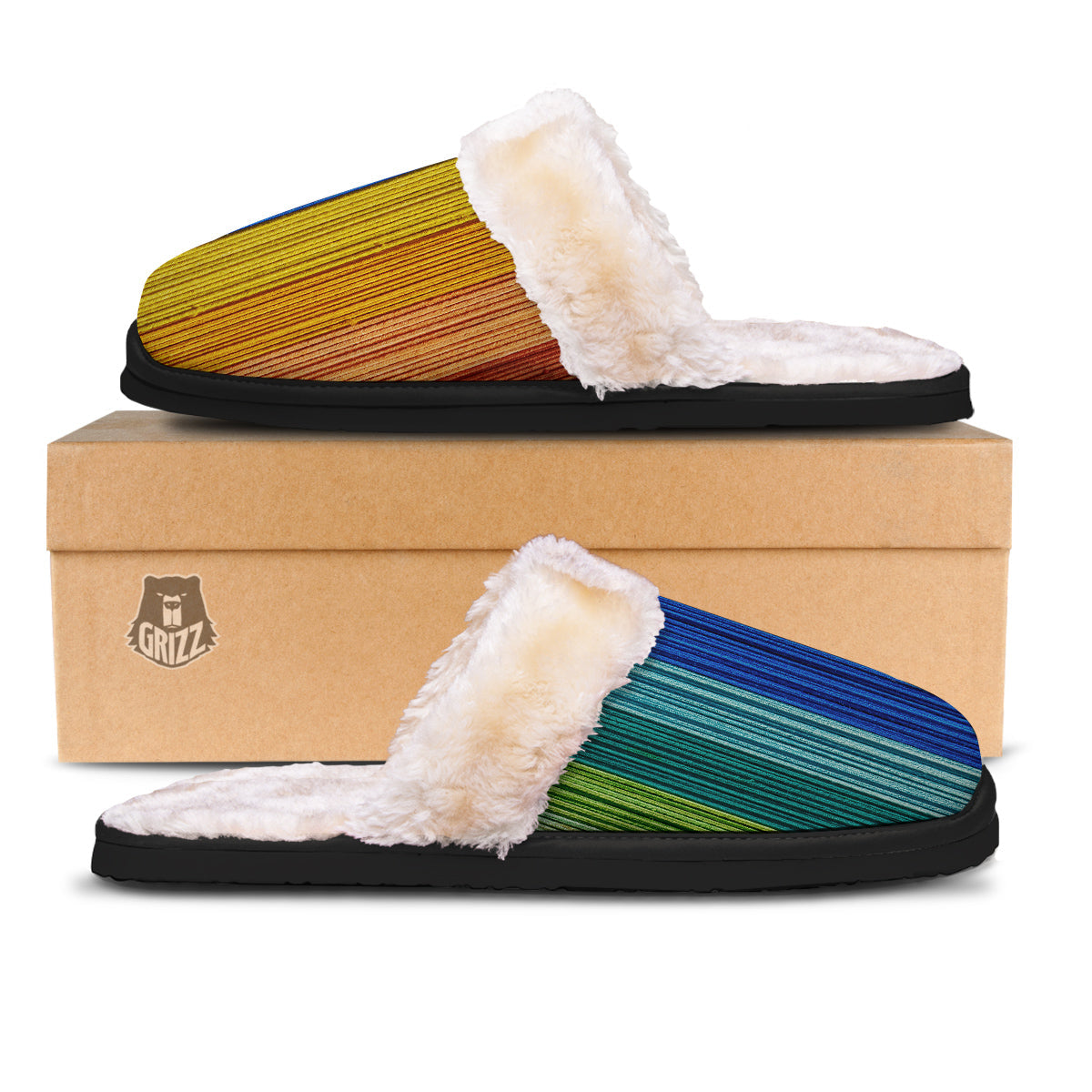Yarn Colorful Print Slippers-grizzshop