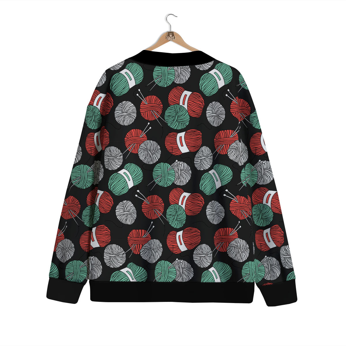 Yarn Knitting Print Pattern Cardigan-grizzshop