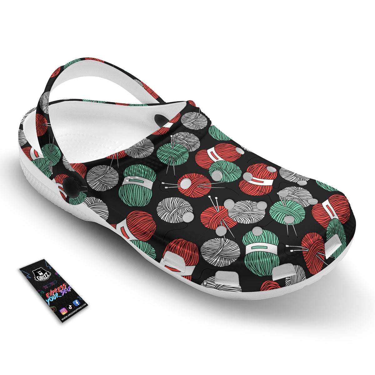 Yarn Knitting Print Pattern Clog-grizzshop