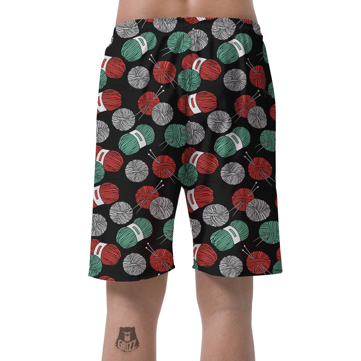 Yarn Knitting Print Pattern Men's Shorts-grizzshop