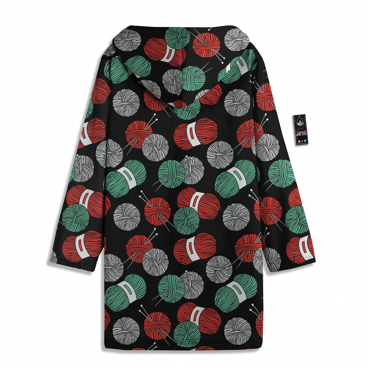 Yarn Knitting Print Pattern Men's Windbreaker Jacket-grizzshop