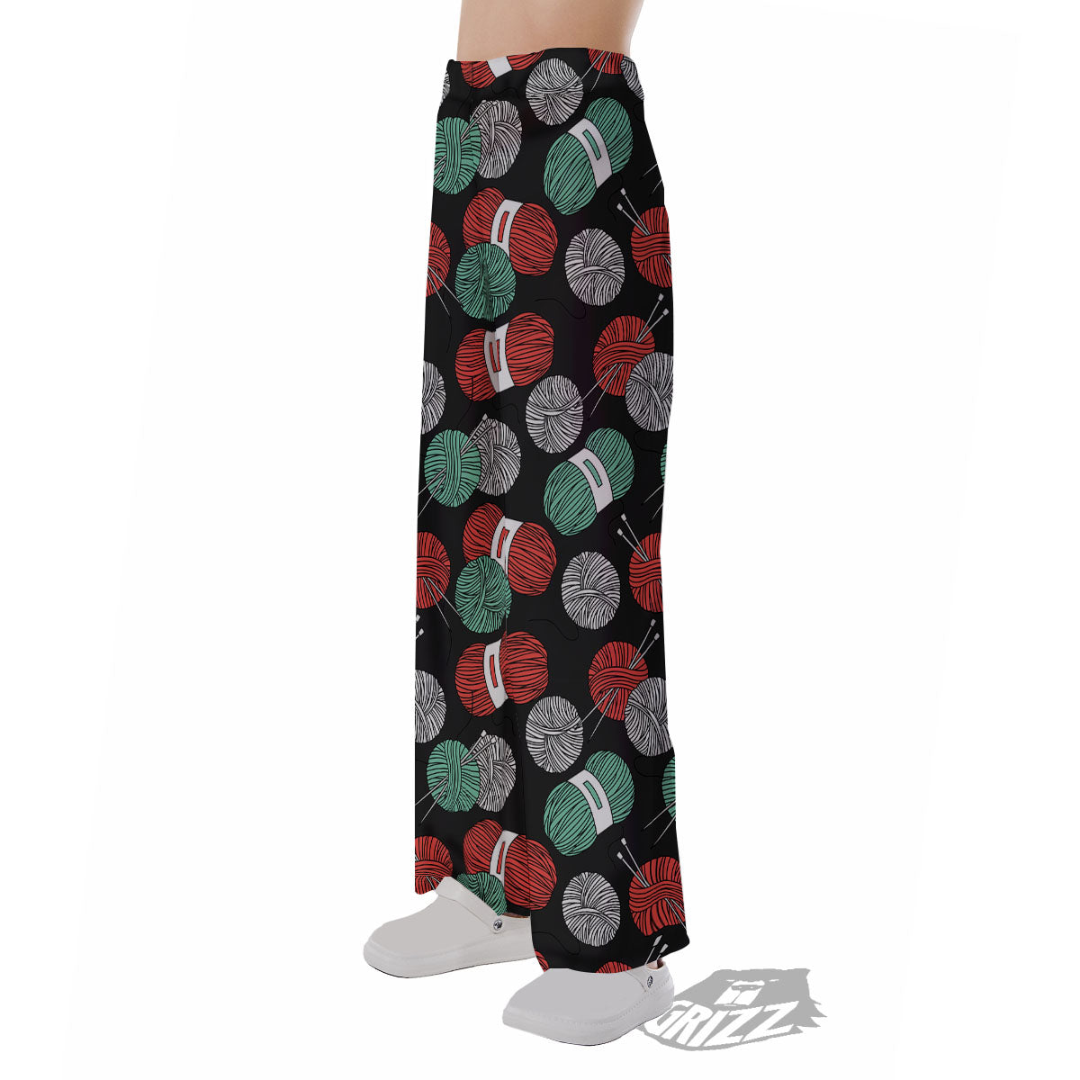 Yarn Knitting Print Pattern Pajama Pants-grizzshop