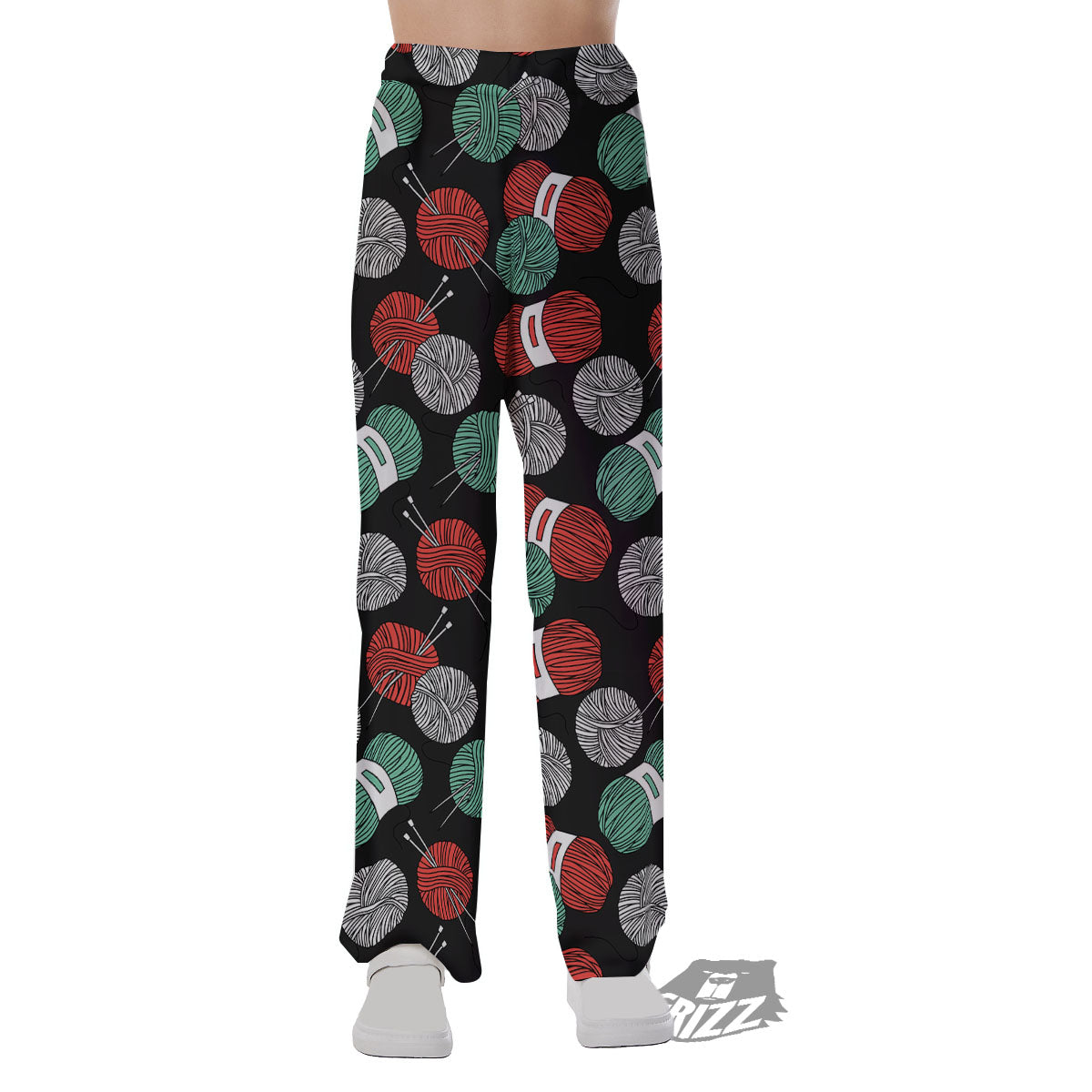 Yarn Knitting Print Pattern Pajama Pants-grizzshop