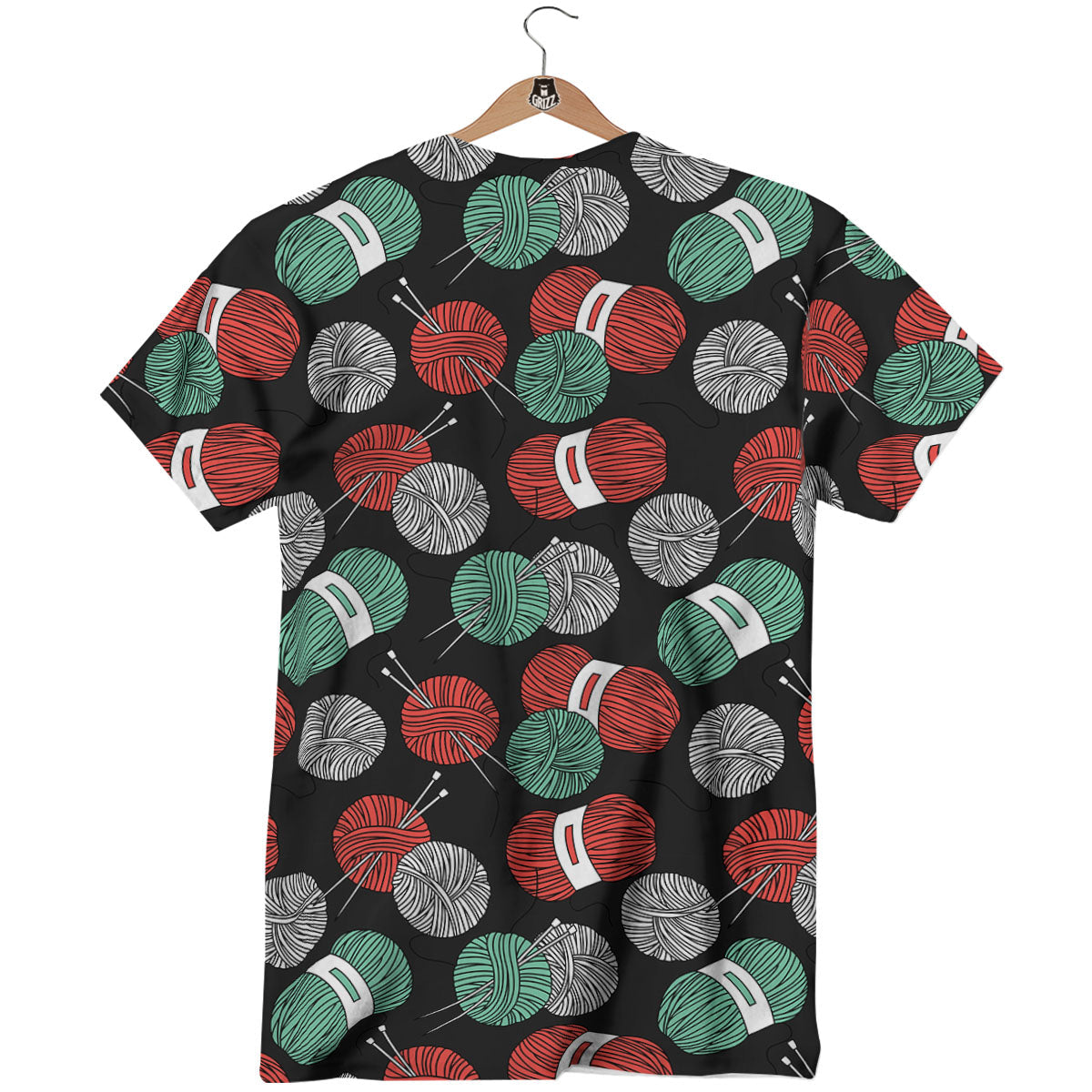 Yarn Knitting Print Pattern T-Shirt-grizzshop