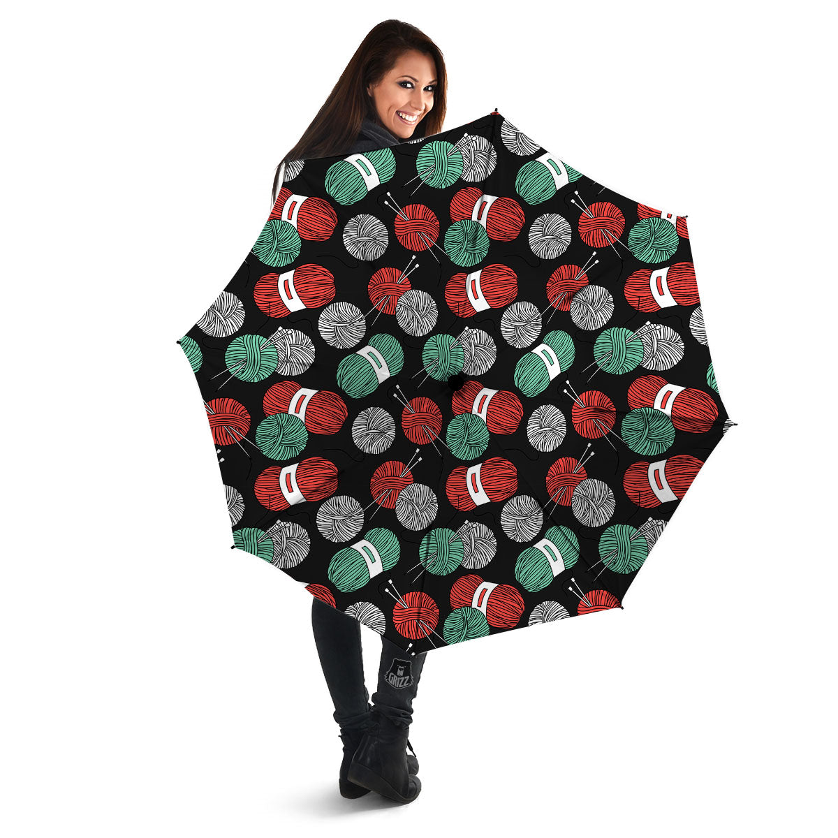 Yarn Knitting Print Pattern Umbrella-grizzshop
