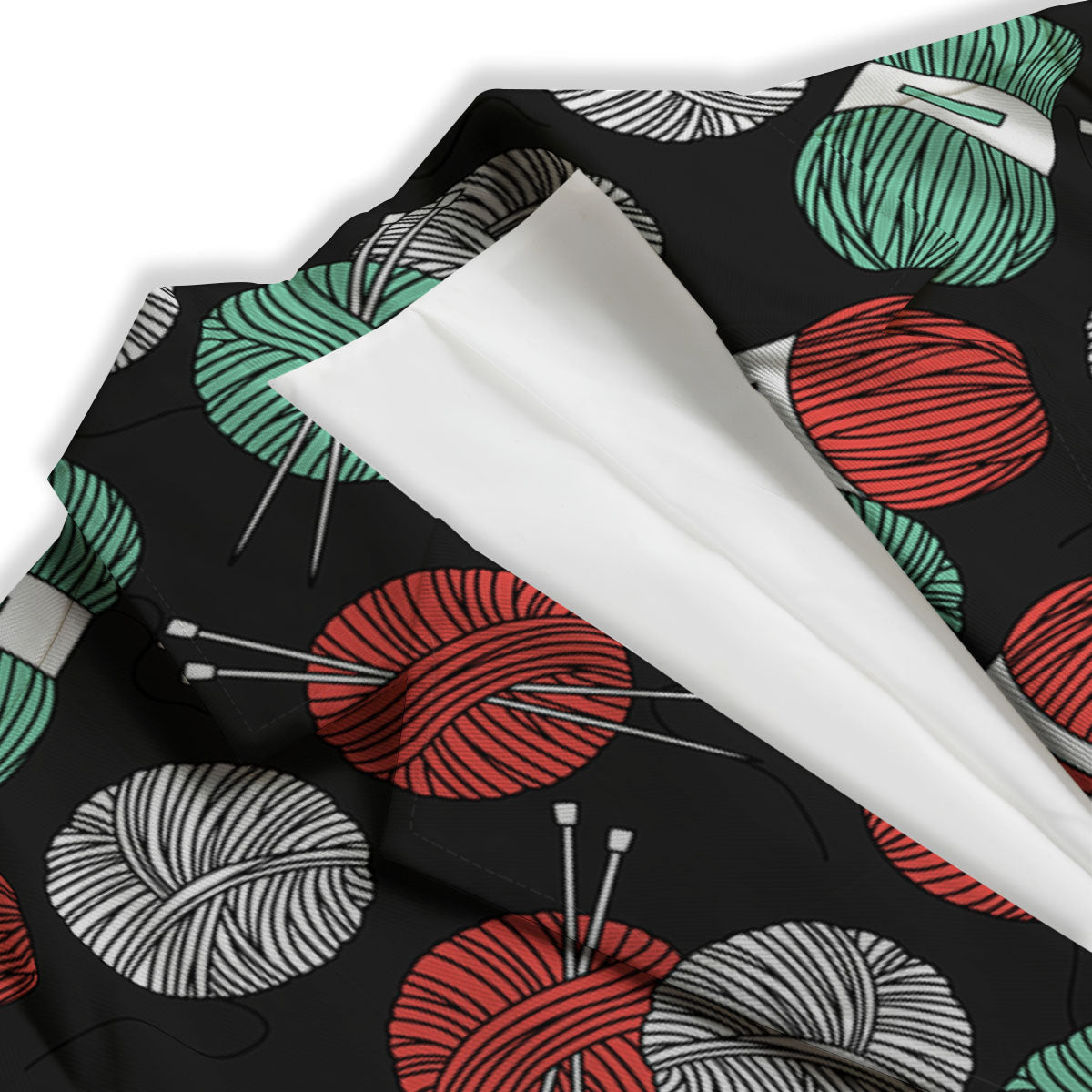 Yarn Knitting Print Pattern Women's Blazer-grizzshop