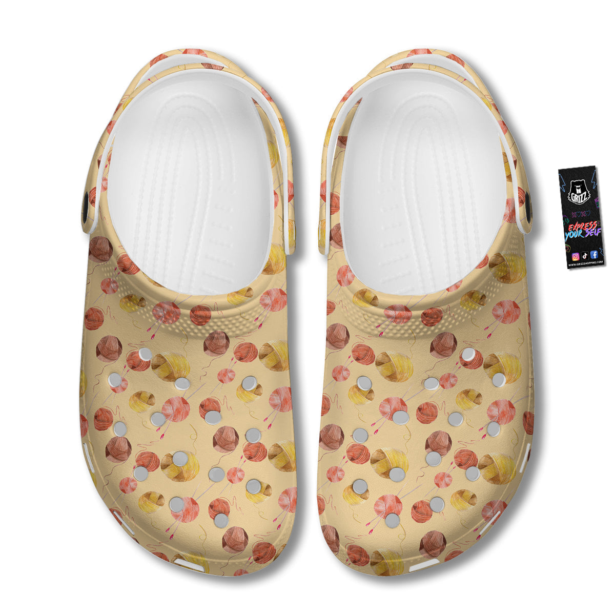 Yarn Watercolor Print Pattern Clog-grizzshop