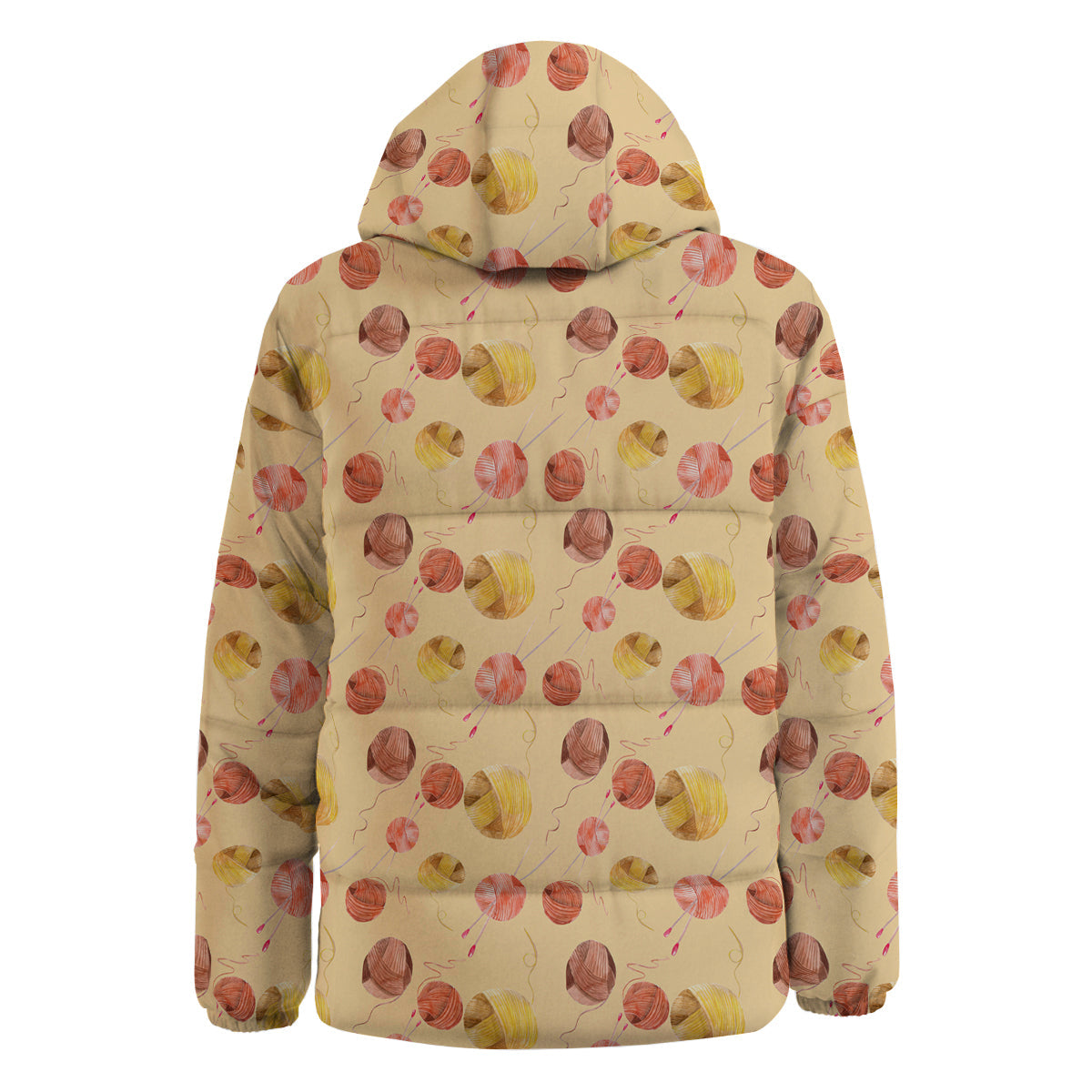 Yarn Watercolor Print Pattern Down Jacket-grizzshop