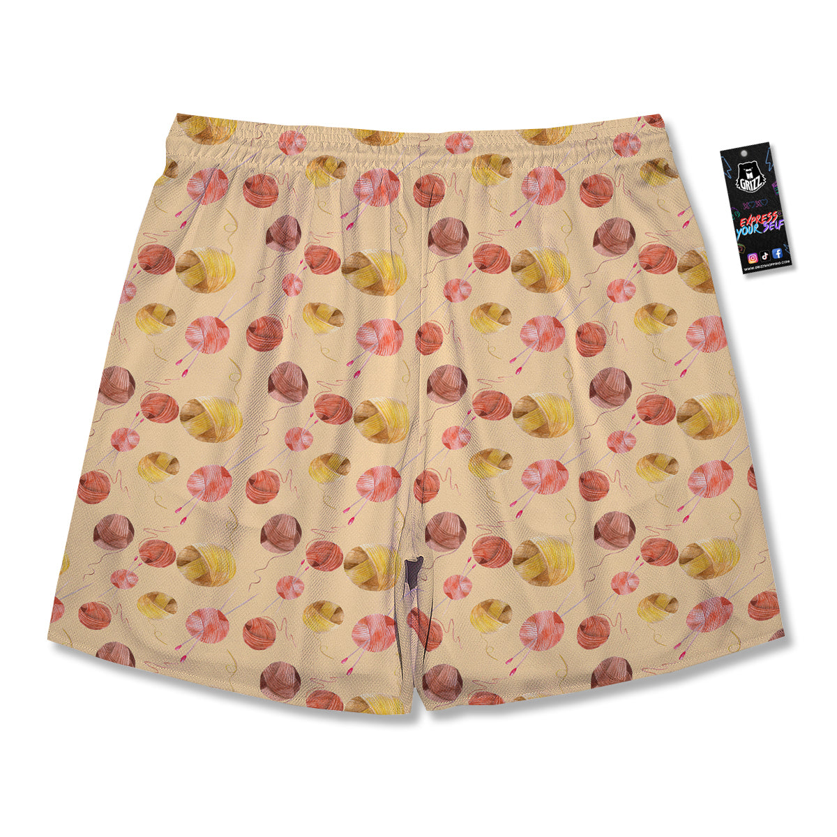 Yarn Watercolor Print Pattern Men's Running Shorts-grizzshop