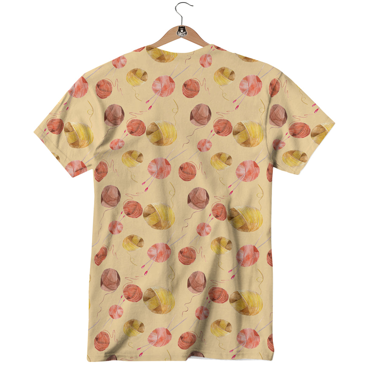 Yarn Watercolor Print Pattern T-Shirt-grizzshop