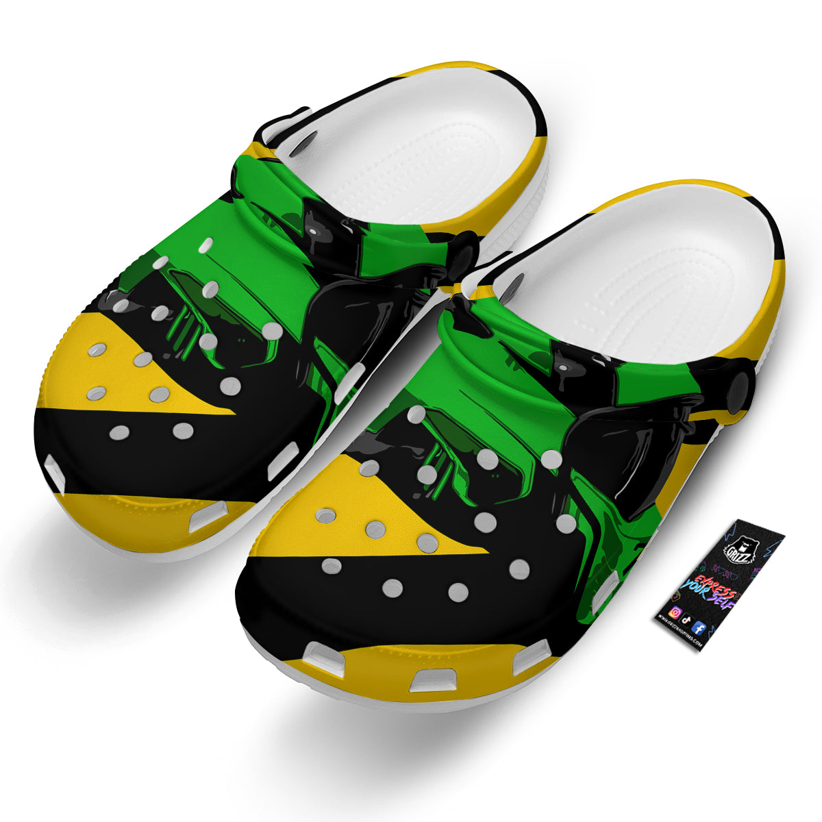Yellow And Green Helmet Print Clog-grizzshop