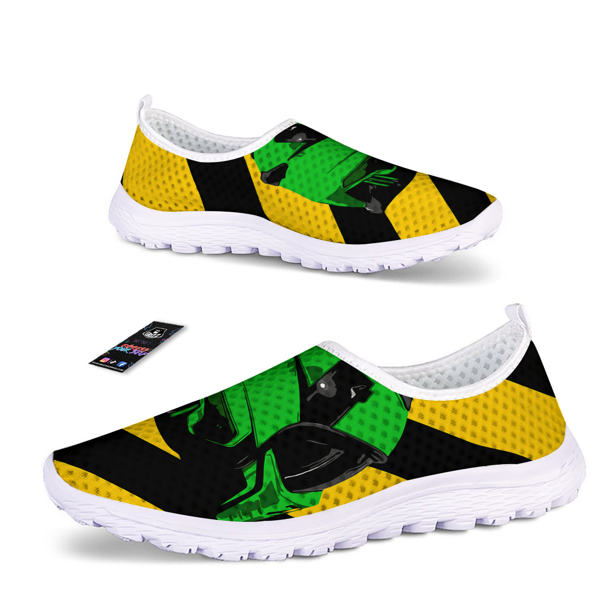 Yellow And Green Helmet Print Nurse Shoes-grizzshop