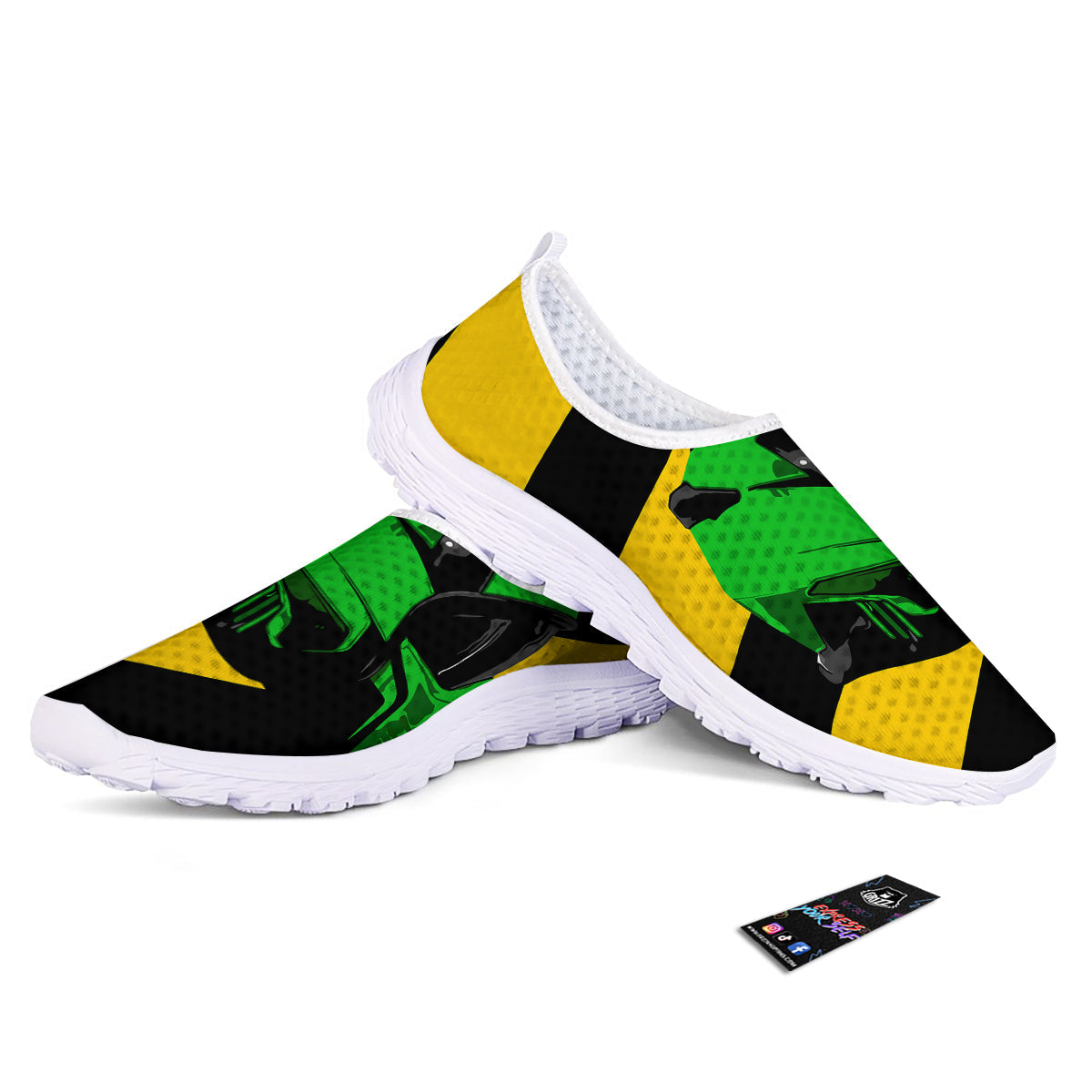 Yellow And Green Helmet Print Nurse Shoes-grizzshop