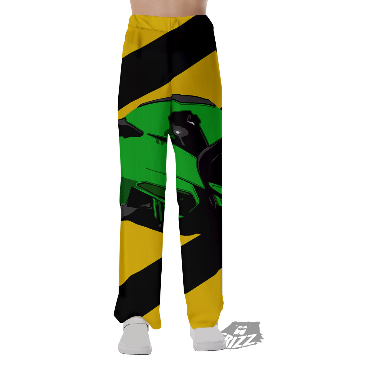 Yellow And Green Helmet Print Pajama Pants-grizzshop