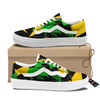 Yellow And Green Helmet Print Skate Shoes-grizzshop