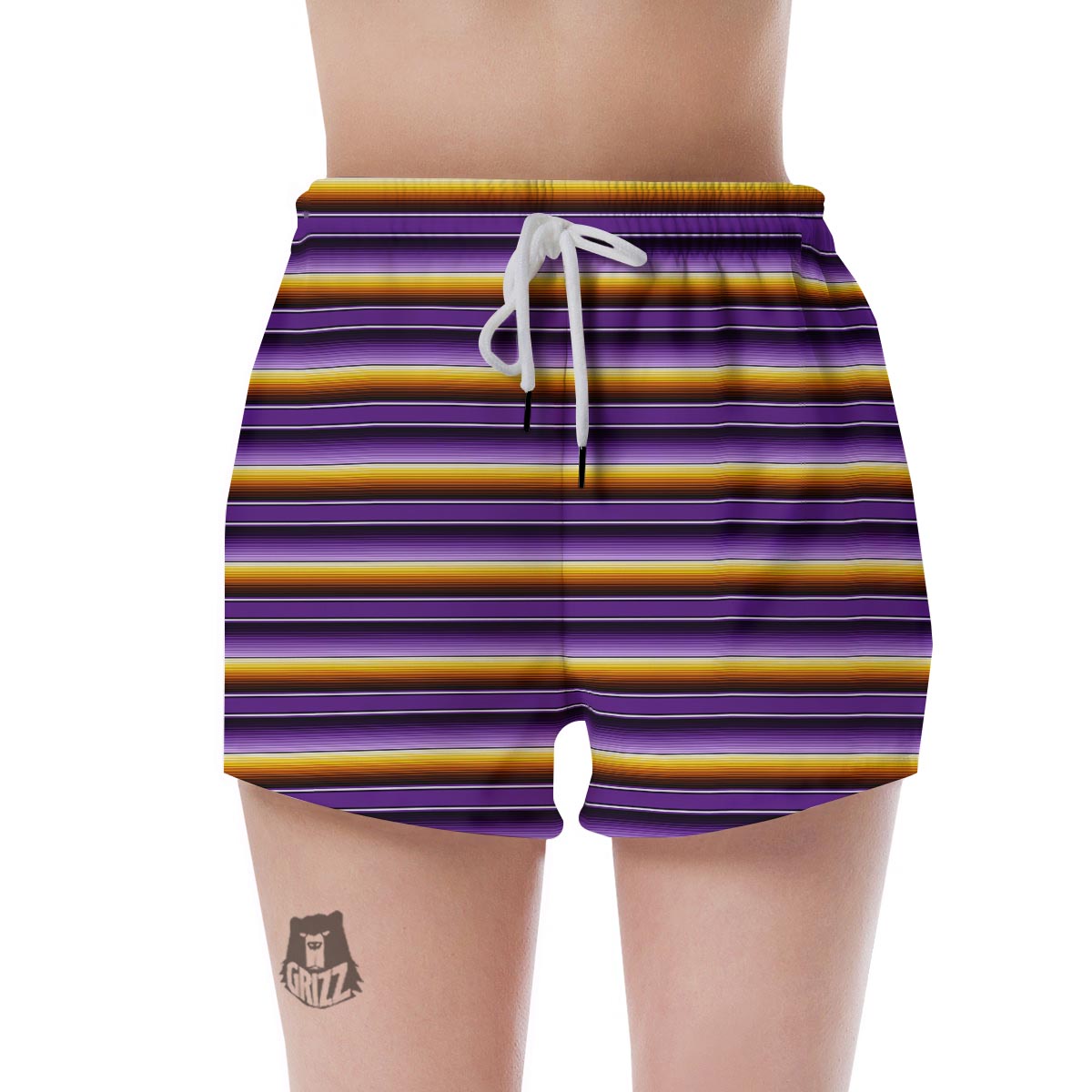 Yellow And Purple Mexican Baja Women's Shorts-grizzshop